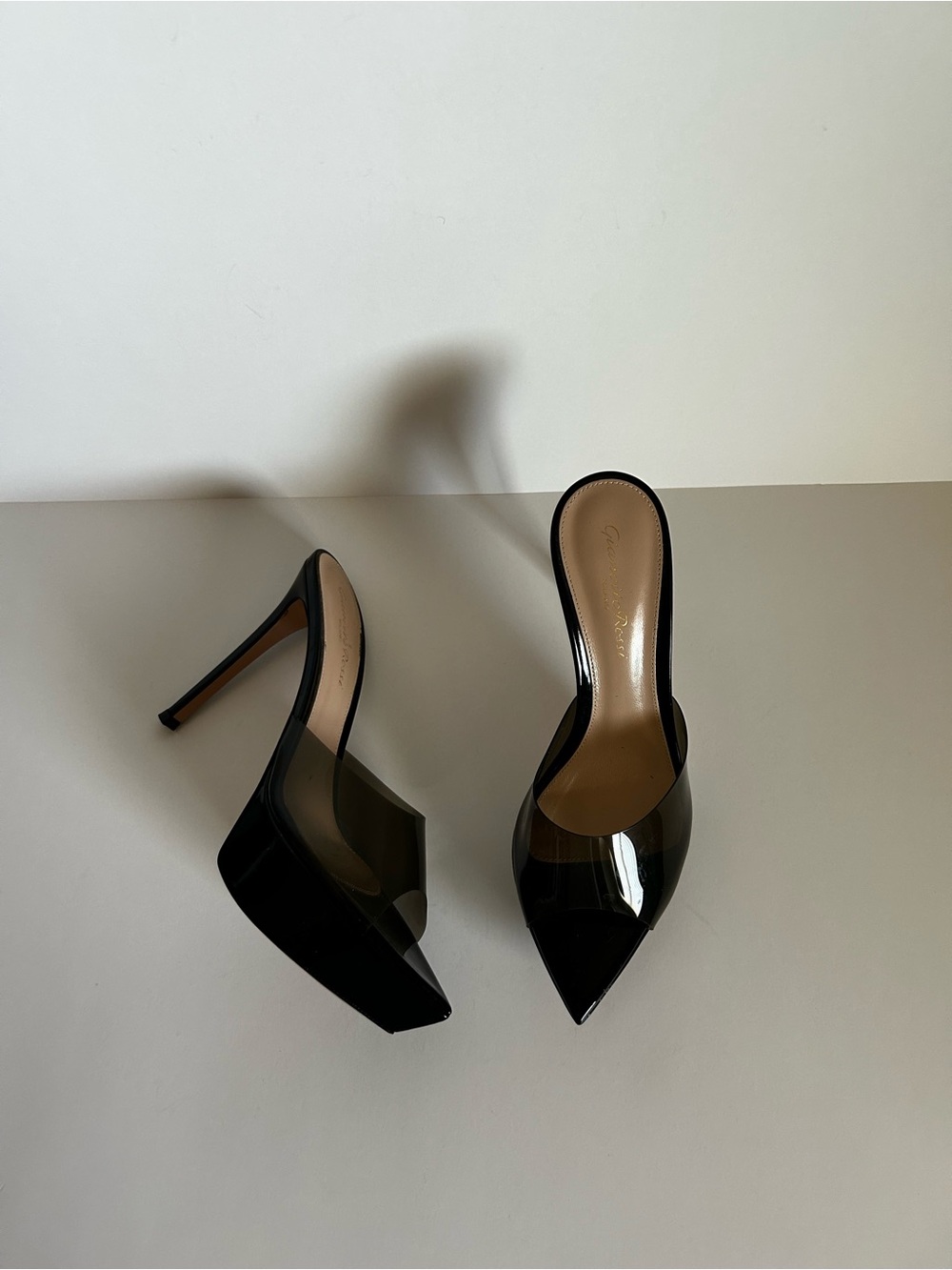 Gianvito Rossi Black Pointed Stiletto Mules